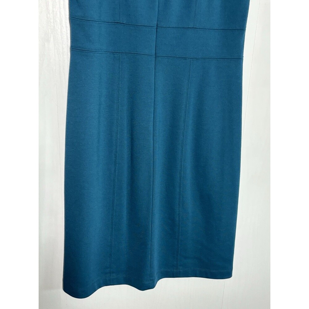 Ann Taylor Sheath Dress Womens 6 Blue Teal Sleeveless Knee Length Stretch Career - Picture 14 of 15